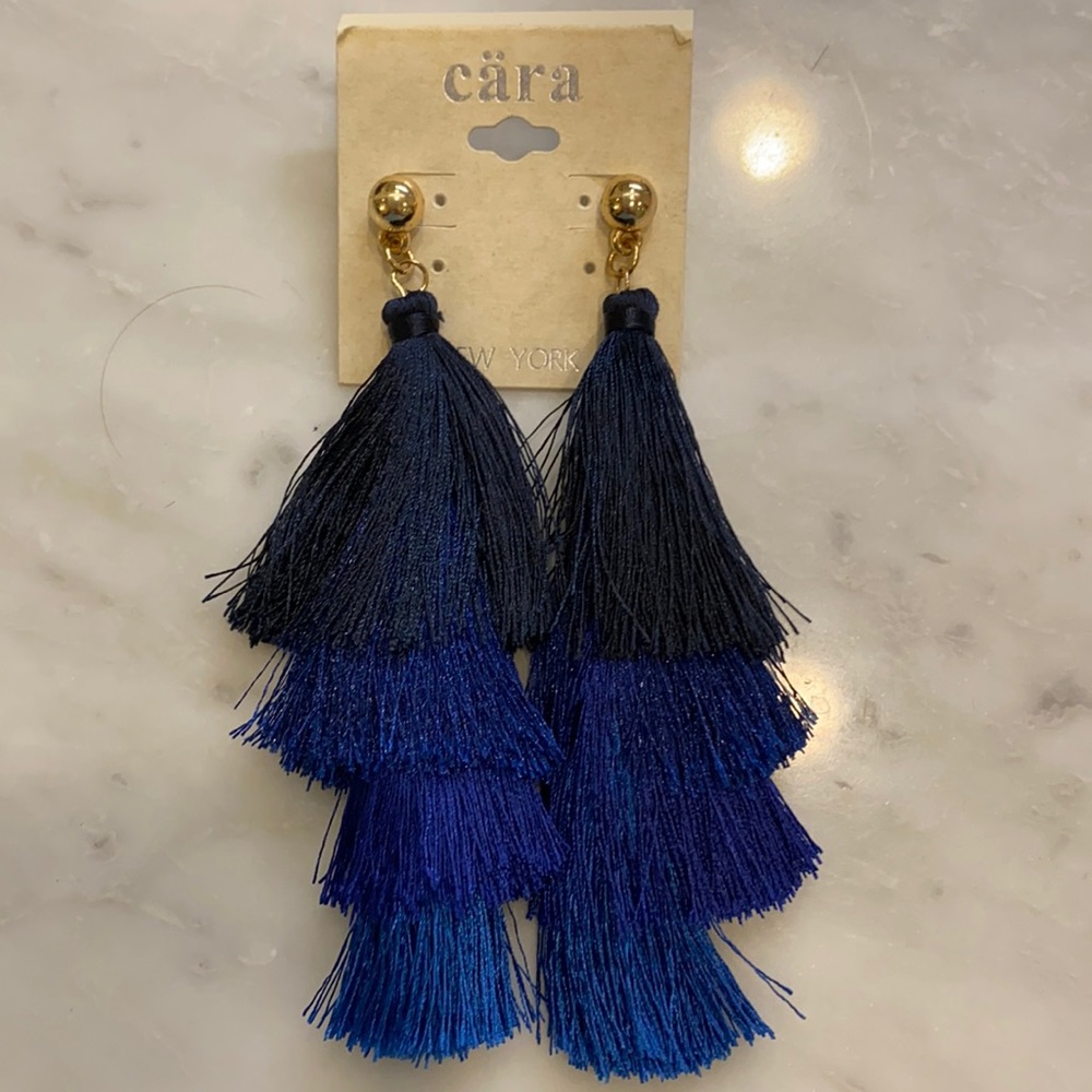 Blue tassel earrings NWT